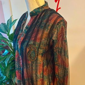 Beautiful Indian top with embroidery details & sheer material and sequined cuff